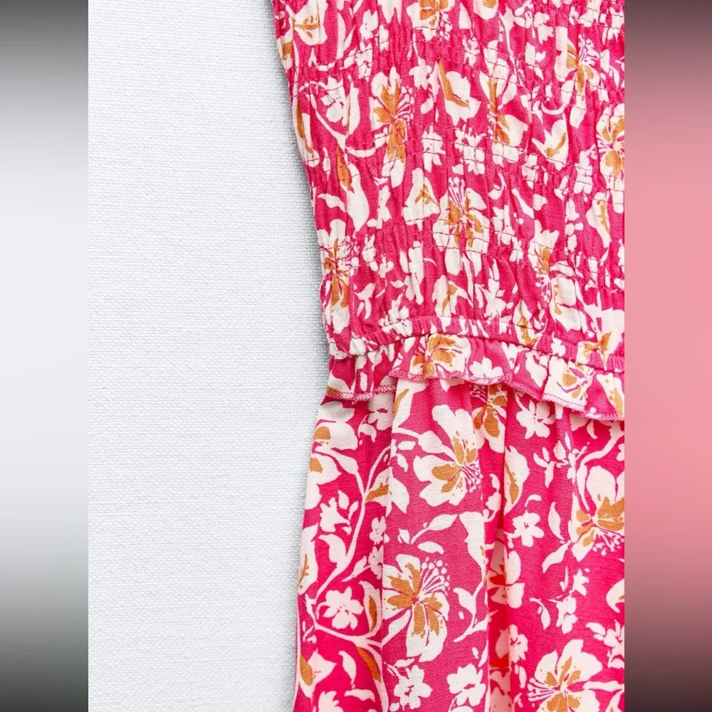 Zara limited edition bohemian print beaded strap midi dress - Picture 7 of 7
